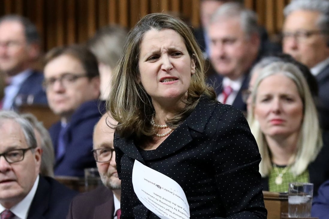 Canadian Foreign Minister Chrystia Freeland Says Fired China Ambassador Was Out Of Step With Government South China Morning Post