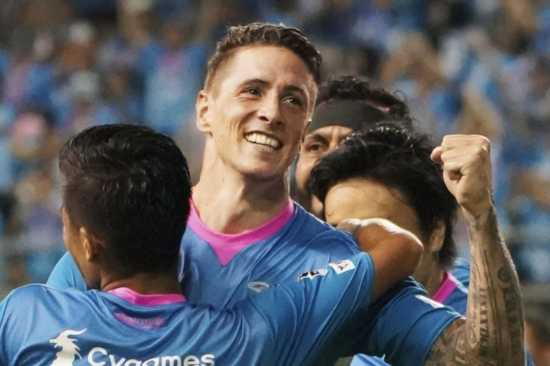 Fernando Torres of Sagan Tosu celebrating after scoring. Photo: Kyodo