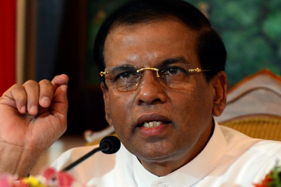 After visiting the Philippines in January, Sri Lankan President Maithripala Sirisena said he wanted to copy President Rodrigo Duterte’s tactics in dealing with illegal drugs. Photo: AFP