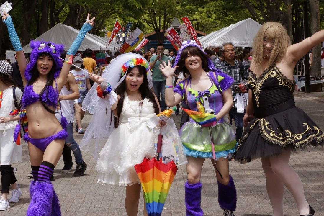 Revellers at the 2017 Tokyo Rainbow Pride parade in Tokyo’s Shibuya district. Photo: AP