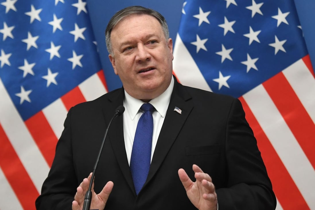 US Secretary of State Mike Pompeo addresses a press conference in Budapest on Monday. Photo: AFP