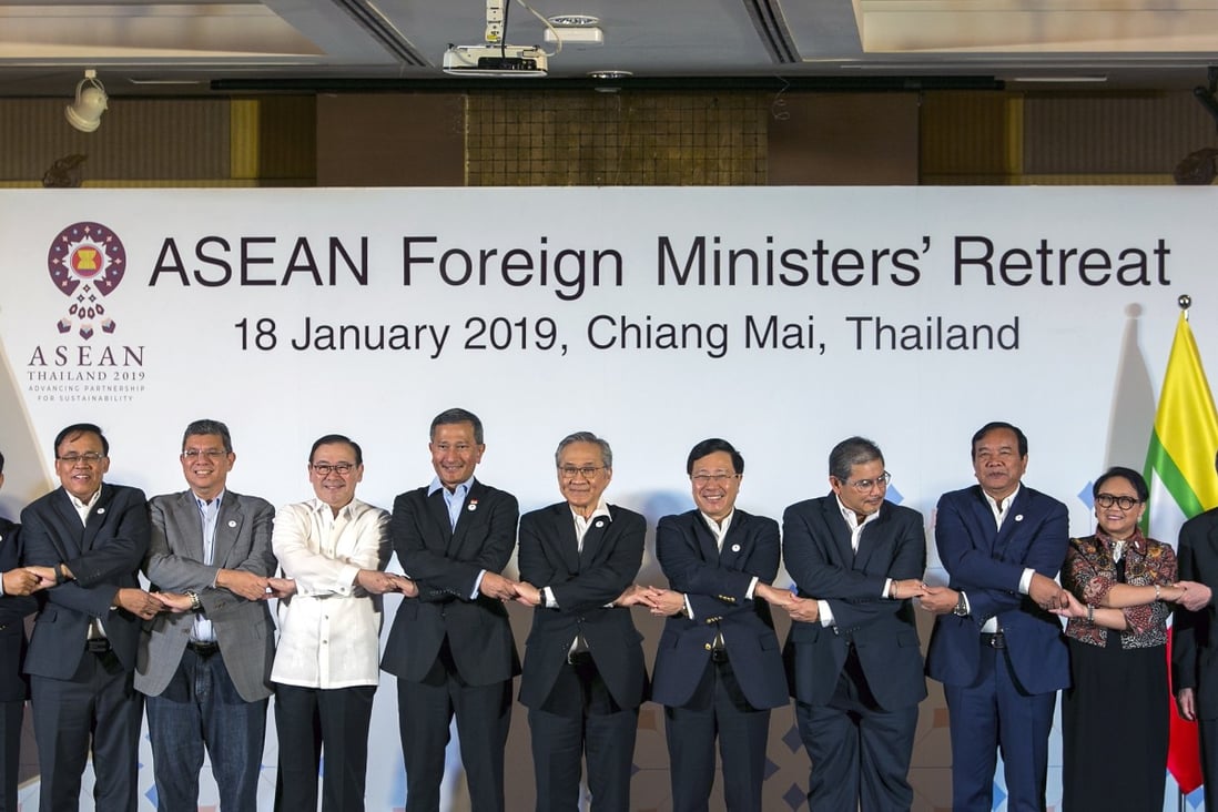 Asean foreign ministers earlier this year. Photo: EPA