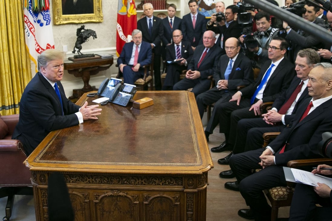 China’s Vice-Premier Liu He met US President Donald Trump in the Oval Office at the White House last week. Photo: Bloomberg