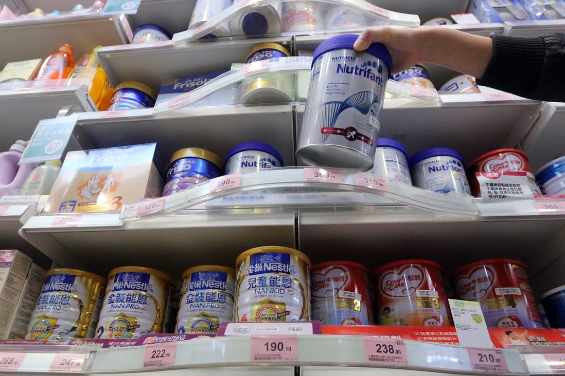 Baby milk formula on sale in Hong Kong. Photo: SCMP