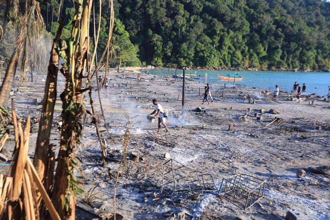 Aftermath of the Moken village in Au Bon Yai bay, Surin Islands. Photo: courtesy of mokenislands.com
