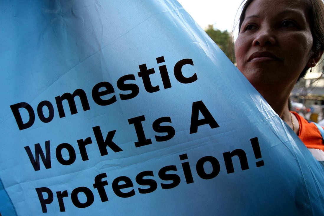 Domestic workers rally in Hong Kong. Photo: SCMP Pictures