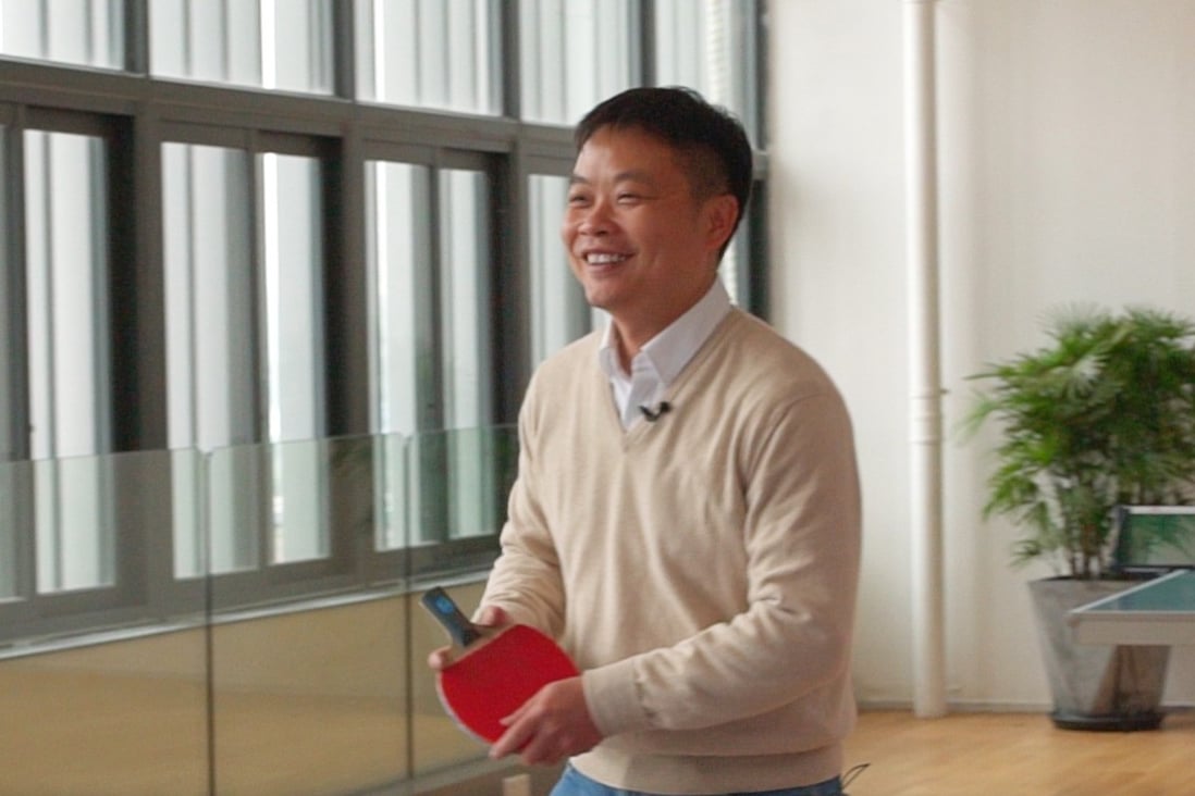 He Xiaopeng thrashed the Post reporter in a best of three match, but admitted he was really an amateur at the game. He does, however, apply ping pong strategies to his electric vehicle business. Photo: SCMP