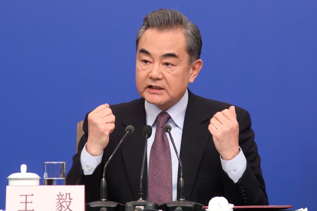 Foreign Minister Wang Yi addresses a from left-of-field question about Chinese diplomacy at the National People's Congress in Beijing. Photo: Simon Song