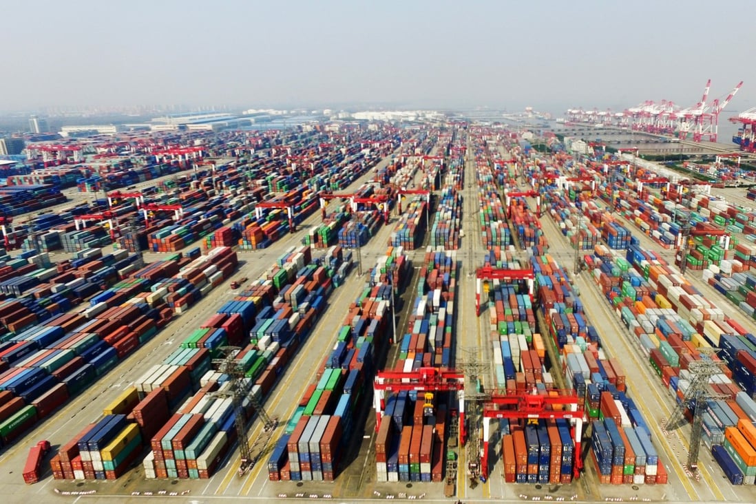 China’s exports fell by a fifth in February, according to official data. Photo: Xinhua