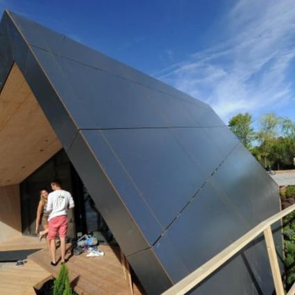 A solar home designed by students at the Technical University of Denmark is displayed at the Madrid competition. Photo: AFP