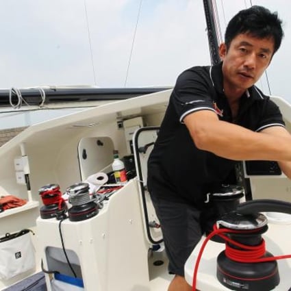 Guo Chuan aboard his 40-foot Qingdao yacht. Photo: May Tse