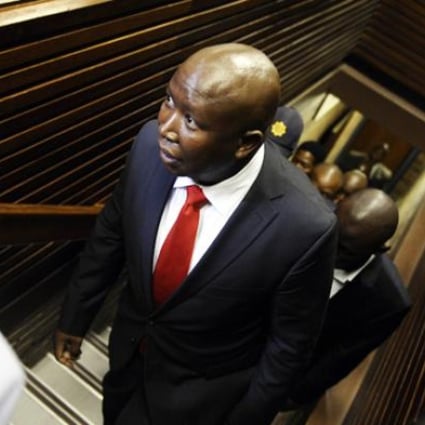 South African populist firebrand Julius Malema, a former leader of the African National Congress' (ANC) Youth, arrives in court on Wednesday in Polokwane. Photo: AFP