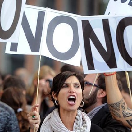 Anti-austerity protesters march in Madrid. Photo: AFP