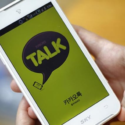 Kakao, a free messaging app popular in South Korea, and other internet-based messaging services are bypassing SMS gateways. Photo: AP