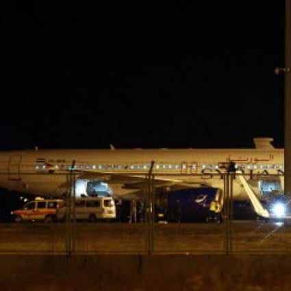 A Syrian passenger plane after it was forced to land at Ankara airport in Turkey. Photo: EPA