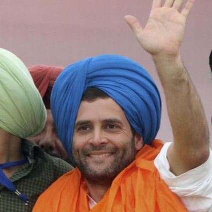 Rahul Gandhi (centre) has been busy with social issues. Photo: Reuters