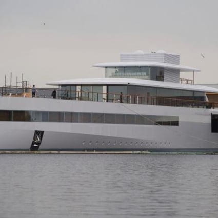 The luxury superyacht Venus at the shipyard in Aalsmeer. Photo: AFP
