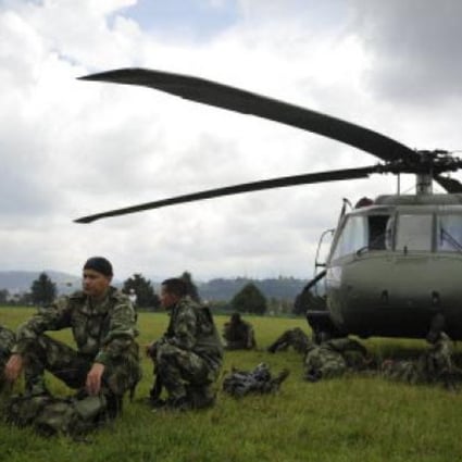 Colombian security forces after an operation against Farc guerillas. Photo: AFP