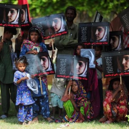Pakistanis mark "Malala Day" in Karachi yesterday. Photo: AFP
