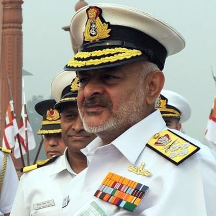 India's chief of naval staff admiral Devendra Joshi (front). Photo: AFP