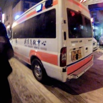 The photo of the ambulance posted by netizen @BG2RHY onto Sina Weibo. Photo: SCMP Pictures
