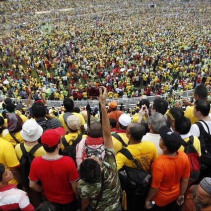 Tens of thousands attend an opposition rally at Kuala Lumpur's Stadium Merdeka, where independence was declared in 1957. Photo: Reuters
