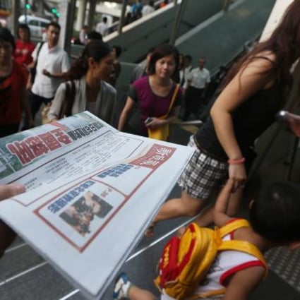 Newspapers are distributed in Central. Hong Kong's ranking for press freedom has fallen to a five-year low. Photo: Sam Tsang