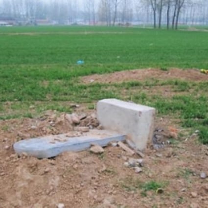 A tomb was destroyed in 2012 in Zhoukou, Henan. Photo: Xinhua
