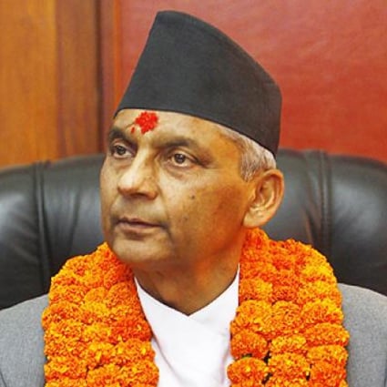 Nepal's newly-appointed Prime Minister Khilraj Regmi assumes office after being sworn in in Katmandu, Nepal, on Thursday. Photo: AP