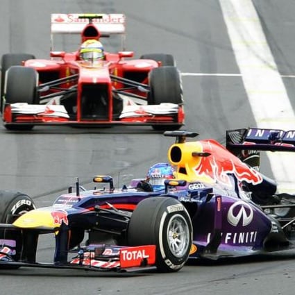Red Bull driver Sebastian Vettel leads Ferrari's Felipe Massa during the Formula One Australian Grand Prix in Melbourne. Photo: AFP