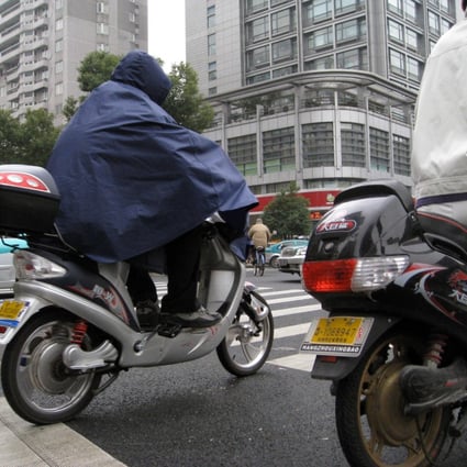 An electric bike on a road in Hangzhou. Photo: NYT