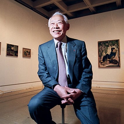 Zao Wouki at the Hong Kong Museum of Art for his exhibition in 1996. Photo: SCMP