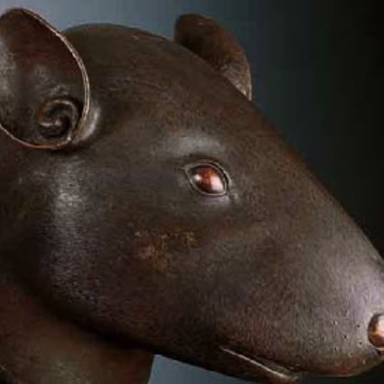 A bronze rat head is one of two 18th-century Chinese relics. Photo: SCMP pictures