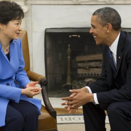 Barack Obama and Park Geun-hye in Washington. Photo: AFP