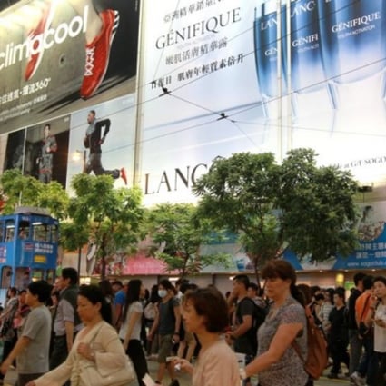 Advertisement billboards in Causeway Bay. For the four months to March, advertising spending climbed to HK$13 billion from HK$11.6 billion the previous year. Photo: SCMP