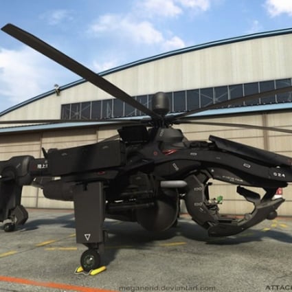 A computer rendition of the Fuujin Attack Helicopter by Ridwan Chandra. Photo: Ridwan Chandra via DeviantART