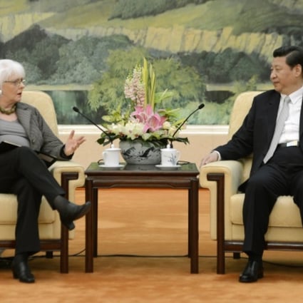 Iceland's Prime Minister Johanna Sigurdardottir with Xi Jinping in Beijing on April 16, 2013. Photo: AP
