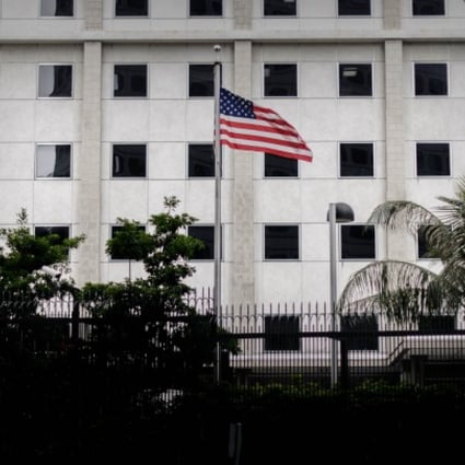 The US flag flutters in front of the US consulate in Hong Kong on June 10, 2013. Photo: AFP
