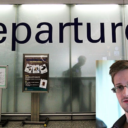 Edward Snowden (inset) left Hong Kong on Sunday morning on Russian airline Aeroflot. Photo: Dickson Lee