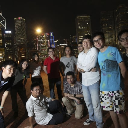 Wikimedia Hong Kong's volunteers (front, from left): Tango Chan, Jeromy Chan, Simon Shek, Kris Cheng, Deryck Chan, Rover Wong; (back, from left): Vincent Tsui, Sherman Wong, Alexander Cheung, Calvin Siu, Samuel Chan.Photo: May Tse