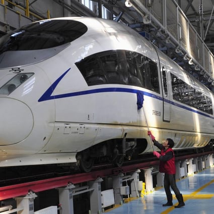 A Harmony bullet train undergoes testing in Shenyang. Photo: Reuters