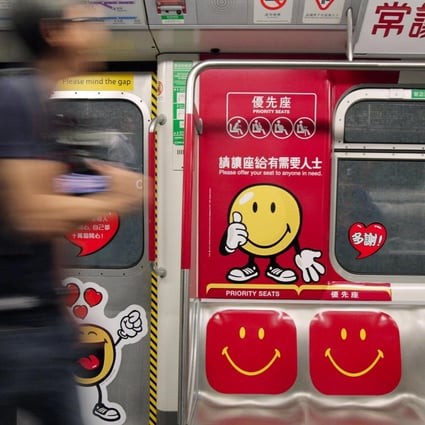 The MTR's designated priority seats. Photo: K. Y. Cheng