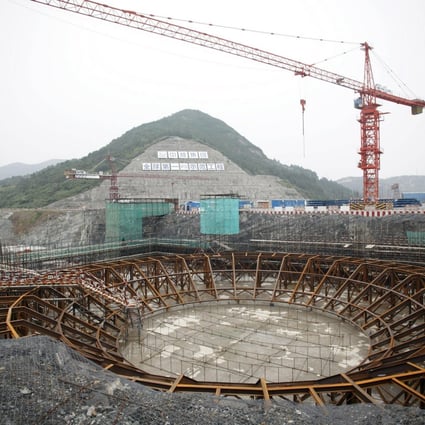 The building of the AP1000-type nuclear reactor at Sanmen, Zhejiang province, has fallen a year behind schedule. Photo: Bloomberg