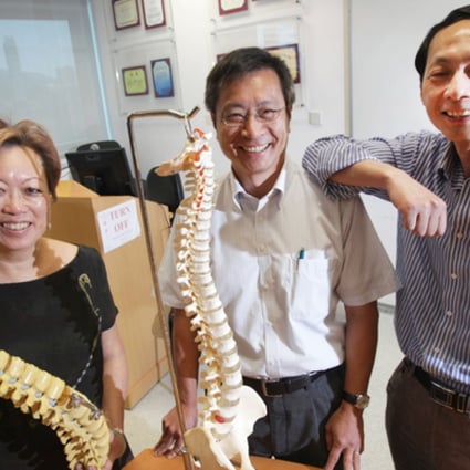 Kathryn Cheah, chair professor of Biochemistry; Dr Danny Chan, associate professor, department of Biochemistry, and Dr Song You-qiang, assistant professor of Department of Biochemistry. Photo: David Wong