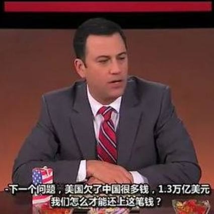 An image of Jimmy Kimmel during the airing of the skit. Photo: SCMP Pictures