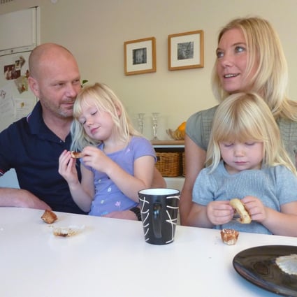 The Maerestad family in their Stockholm home. Photo: AFP