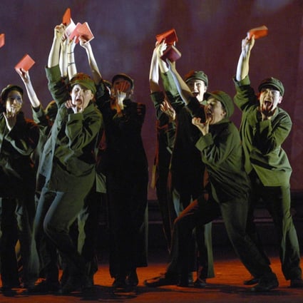 A controversial scene from the ballet in which dancers dressed as Red Guards are projected onto the stage. Photo: SCMP