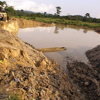 An illegal gold mine at Dunkwa on-Offin in Ghana. Photo: AFP
