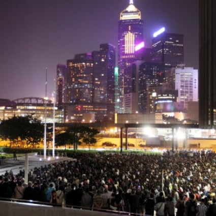 The recent pro-HKTV rally at government headquarters. Photo: K.Y. Chen