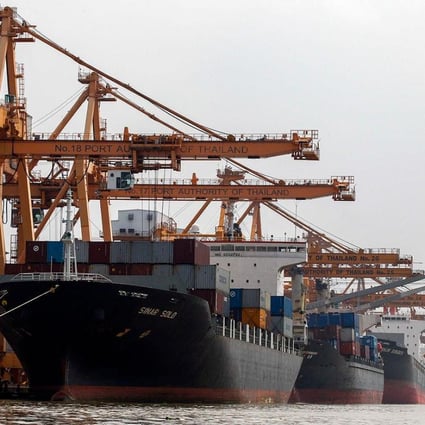 Cargo ships in Bangkok load containers with a range of telecommunications equipment, vegetables and fruits, plastic items and other raw materials destined for the mainland via Hong Kong. Photo: Reuters